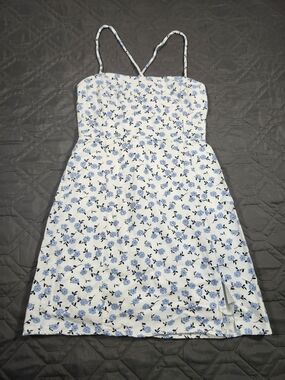 Altar’d State Farney Floral Dress Ivory Blue Size Xsmall